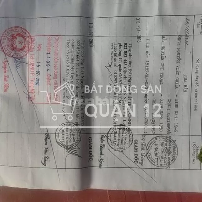 Bán nhà đô hồng riêng quận 12. Tôi chính chủ.