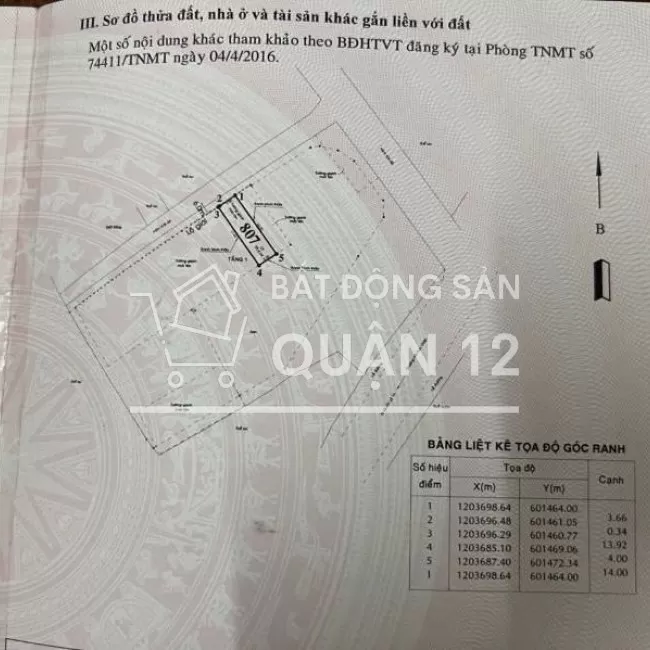 bán đất SHR gần cao đẳng điện  lực,P.thạnh xuân,dt:4 x14m,giá: 3.35 Tỷ