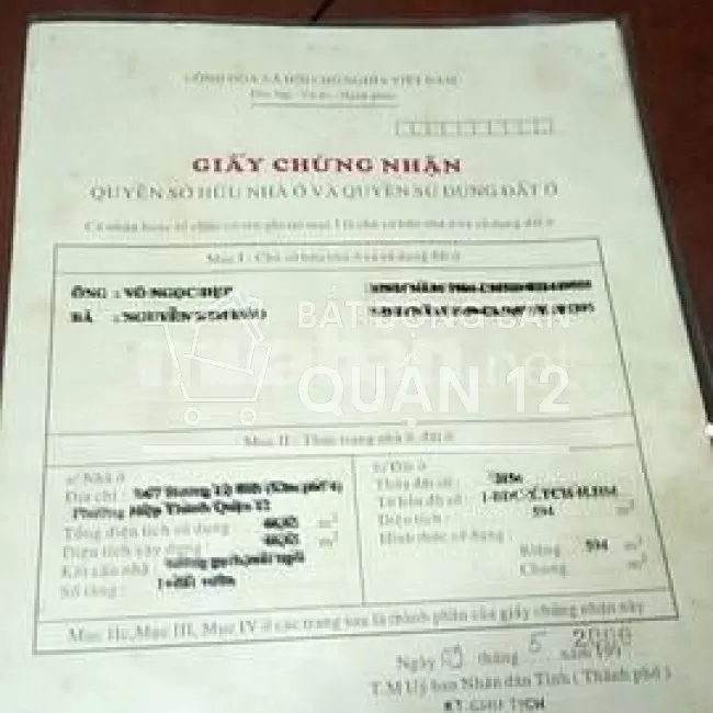 Cần bán căn nhà mặt bằng kinh doanh Nguyễn Thu quận 12 TPHCM