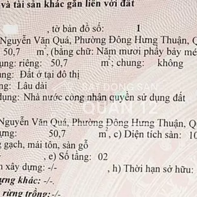 GIảm mạnh, Nhà MTKD, Nguyễn Văn Quá,  gần QL1, 5,3ty