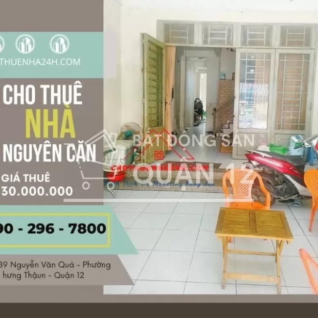 Cho Thuê Nhà Nguyên Căn 1 Trệt, 1 Lầu, 6PN MT 689 Nguyễn Văn Quá, Q12