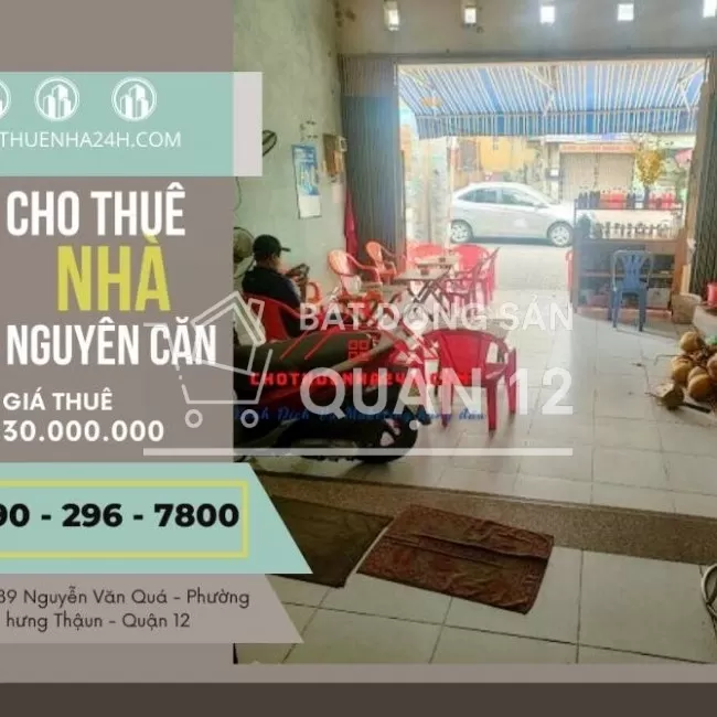 Cho Thuê Nhà Nguyên Căn 1 Trệt, 1 Lầu, 6PN MT 689 Nguyễn Văn Quá, Q12