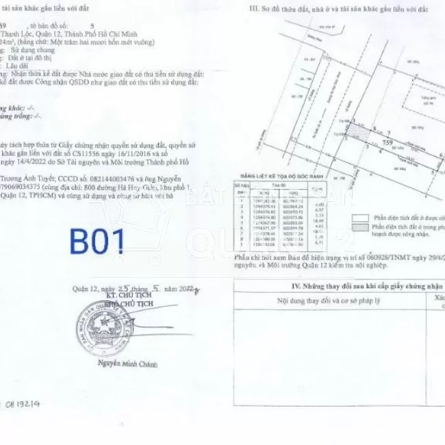 Bán đất mặt tiền Hà Huy Giáp - Q12, 125m2 thổ cư đẹp lung linh.