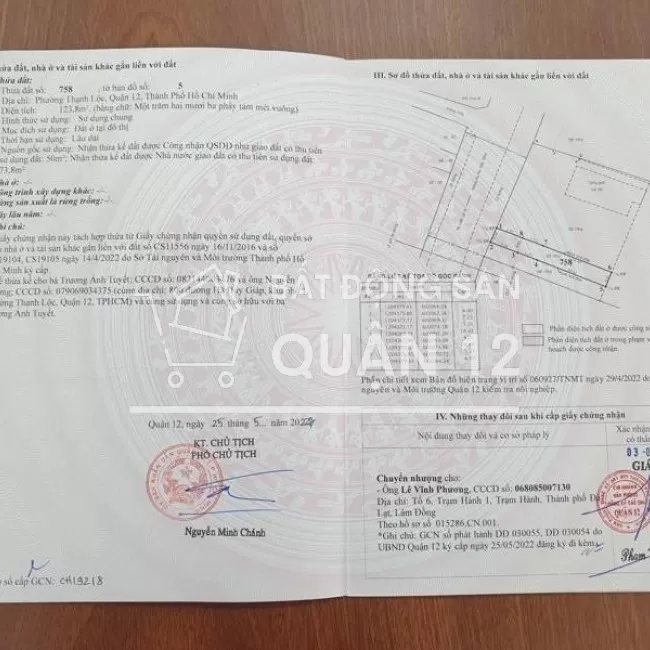 Bán đất mặt tiền Hà Huy Giáp - Q12, 125m2 kinh doanh sầm uất..