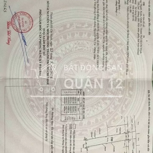 Bán đất SHR (4X25m) TX31,Gía 4,3ty ;Lh: 0919077588 Đạo
