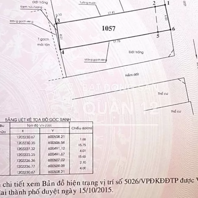 Đất 4x18m thổ cư 70 hẻm 6m TX24 UBND Thạnh Xuân
