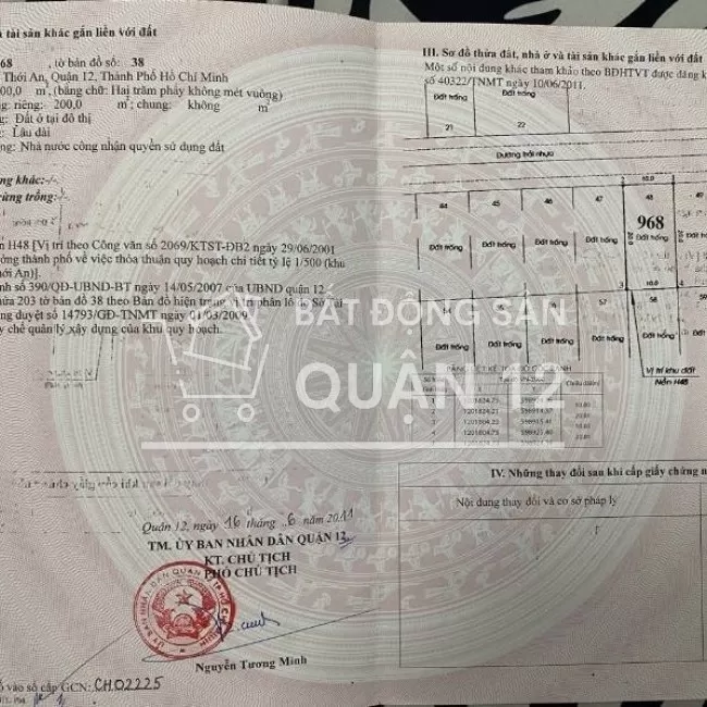 Bán đất khu biệt thự quận 12 hẻm 1 sẹc đường Lê Thị Riêng