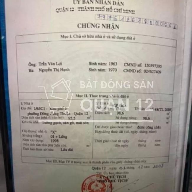 Bán nhà trọ 5 phòng Nguyễn văn Quá, phường Đông Hưng Thuận,Quận 12