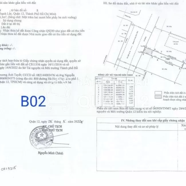 Quận 12, đất kinh doanh mặt tiền Hà Huy Giáp. Đường mở rộng 30m
