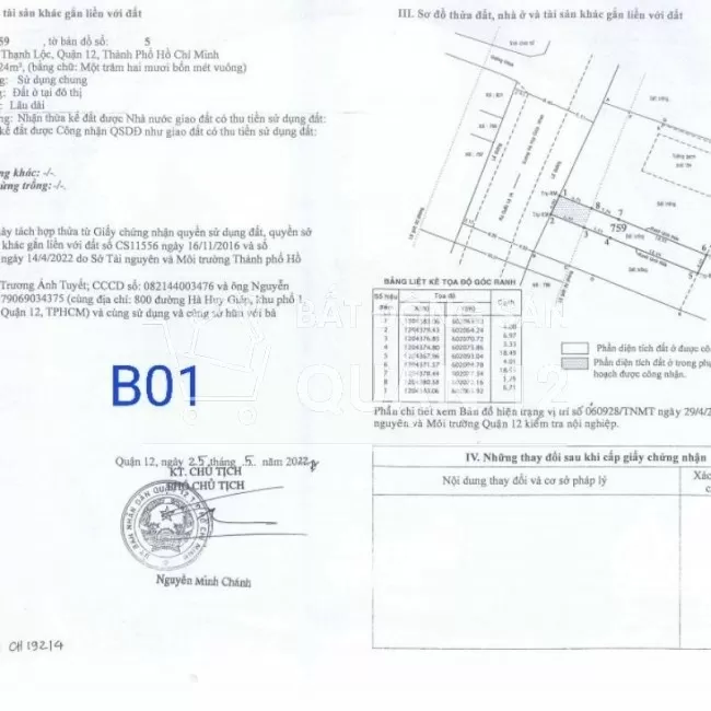 Chính Chủ Bán Đất Q12, Mặt Tiền Hà Huy Giáp..