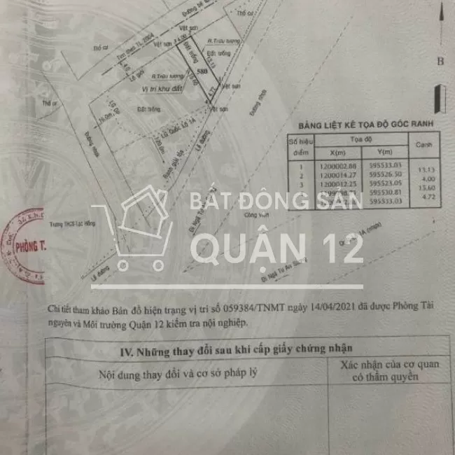 Bán 50m2 đất mặt tiền đường Quốc Lộ 1A, Phường Trung Mỹ Tây, Quận 12