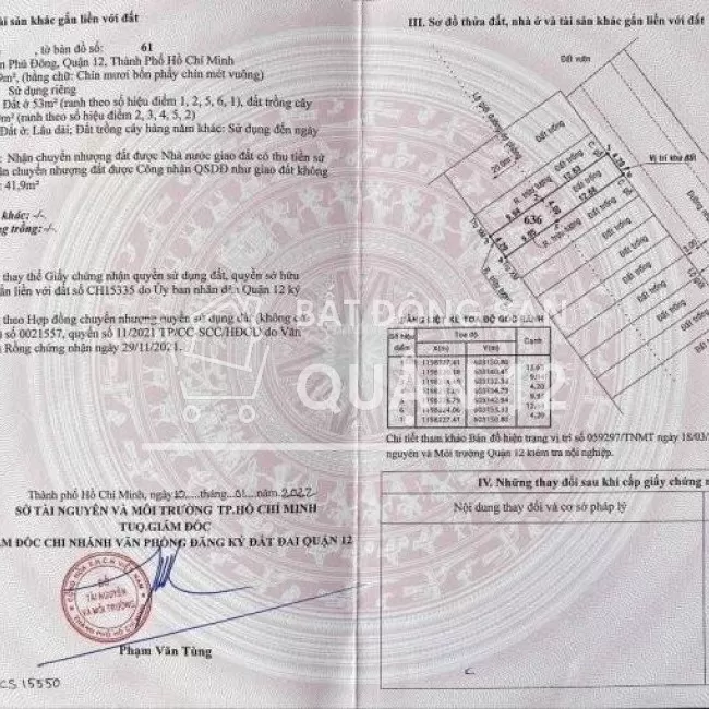 Chính chủ cần bán đất nền An Phú Đông, Q12 sẹc sông cách Vò Gấp 500m