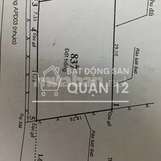 Bán nhà nát MT An Phú Đông 3 Quận 12 DT 29x19m (gần Võ Thị Liễu)