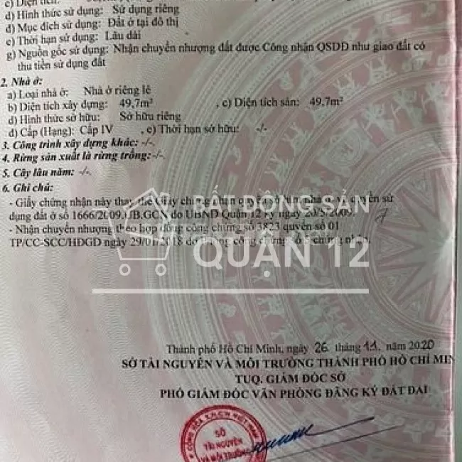Bán nhà mới 2/ đường hà huy giáp chỉ 2.98 ty sổ hồng riêng đầy đủ