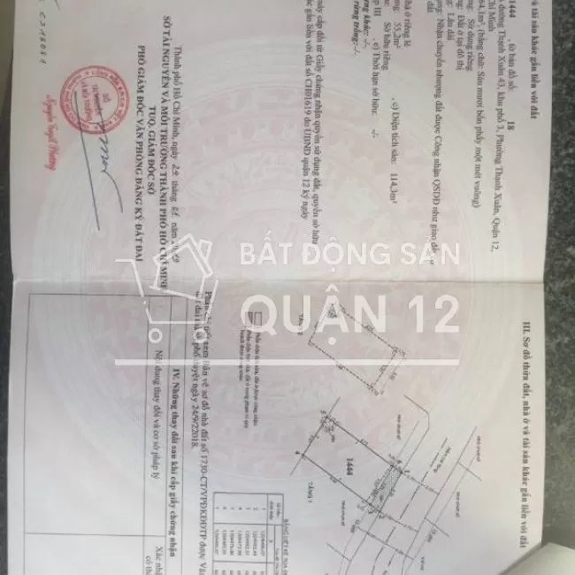 nhà quận 12 ngã tư ga vào hà huy giáp 1 lầu 
