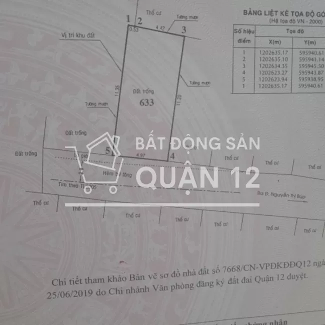 Bán lô đất đẹp - Tân Chánh Hiệp. DT : 5m x 12m. Vuông vức đẹp.
