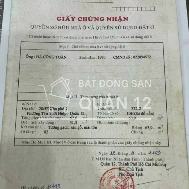 Bán gấp nhà mặt tiền Tân Thới Hiệp 21, Quận 12