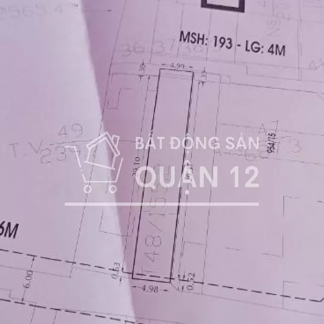 Quận 12 bán đất chính chủ 151m2 shr 5t4 TL