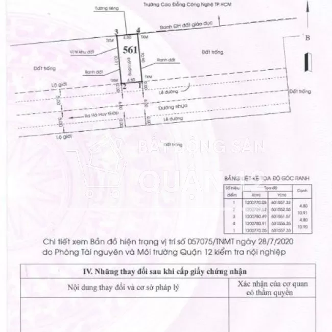 Bán Đất 4x19 khu dân cư AN LỘC cách hà huy giáp 50m