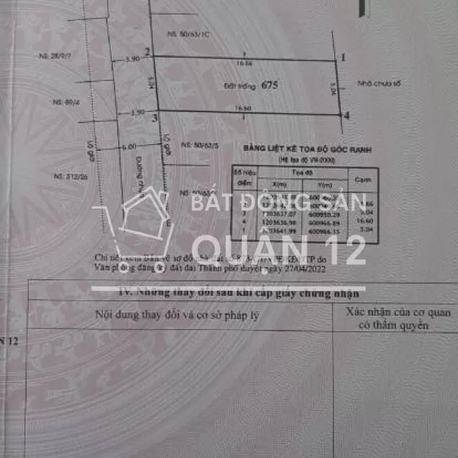 Đất Thạnh Xuân 33 , 5*16,5 ( 83 m2 thổ cư ) , 3,95 tỷ , đường 6m .