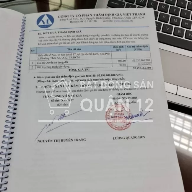 Đất 800m2 16mx50m Lê Thị Riêng, Thới An gần UBND Q12