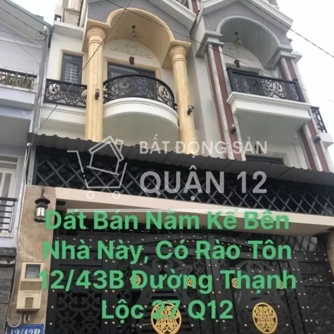 Bán đất 3 mặt tiền đg Thạnh Lộc 27, Quận 12. 30tr/m2