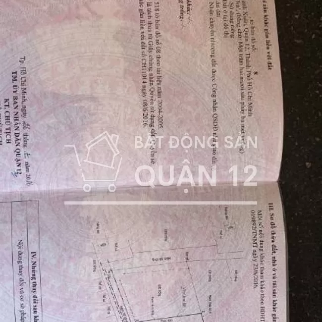 Bán đất đầu tư Thạnh Xuân 52,(5x25m) 126,3m2 giá 3,9 tỷ 