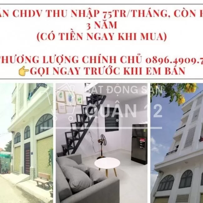 (Thu Liền)Bán Nhà đang THu 75tr/t, 5-10p Ra TrungTâm Q12 & Gò Vấp