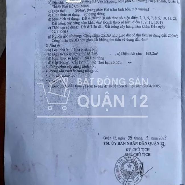 bán nhà Lê Văn Khương đường oto giá diện tích 204m2 quá rẻ