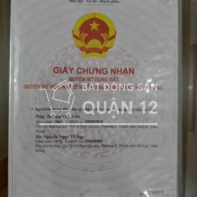 Chính chủ cần bán nhà mặt tiền đường số 20 Tân Chánh Hiệp 36, Quận 12