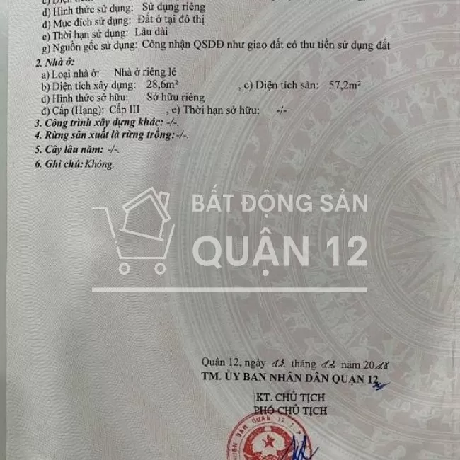 Bán nhà 3.6x10 hẻm 5m đường Tân Thới Hiệp 21 giáp GÒ VẤP 