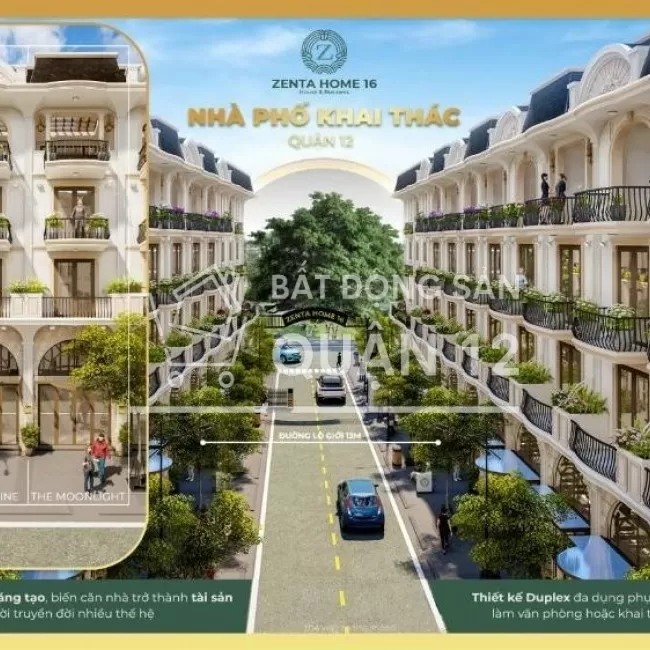 Bán nhà phố Zenta Home Thạnh Lộc 16, Quận 12, ngã 4 Ga. Giá từ 5.6 tỷ