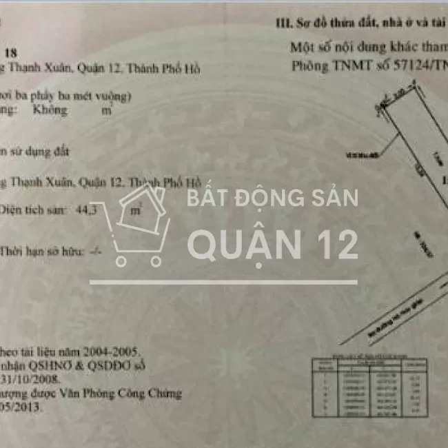 Chính Chủ bán nhà 2t690 SHR Quận 12_TX38_Ngay KDC Vạn Xuân