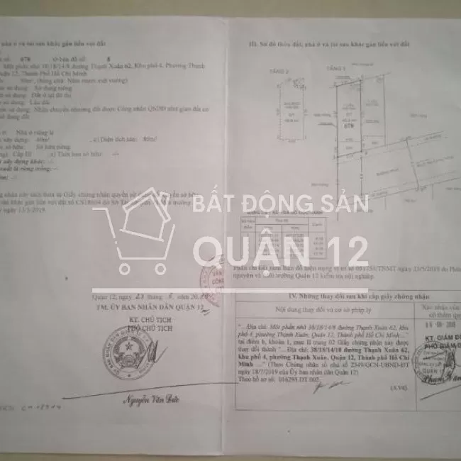 Bán NHÀ 1 trệt 1 lầu ngay chợ Đường, TX52 vào 50m