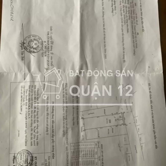 Bán nhà mặt tiền thông 5m đường Trần thị hè quận 12 
