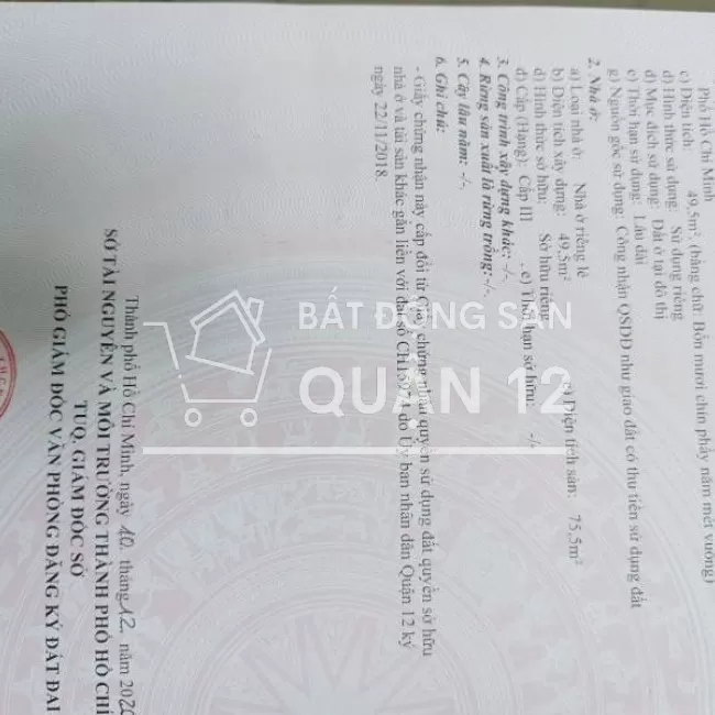 Bán nhà (5,5x10) 1tr 1 lửng / Thạnh Lộc 47,p Thạnh Lộc ,Quận 12.