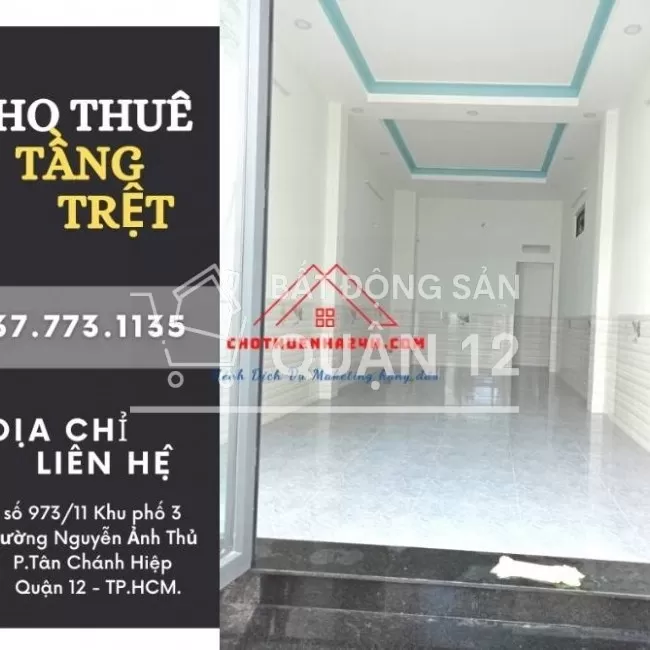 Cho Thuê Tầng Trệt Kinh Doanh hoặc để ở 973/11 KP3 Nguyễn Ảnh Thủ, Q12