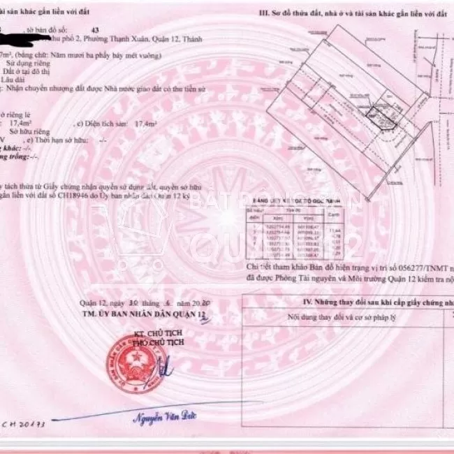Đất 2 mặt tiền giá 5,5 tỷ 1 sẹc Hà Huy Giáp, Thạnh Xuân, Q 12, Tp HCM