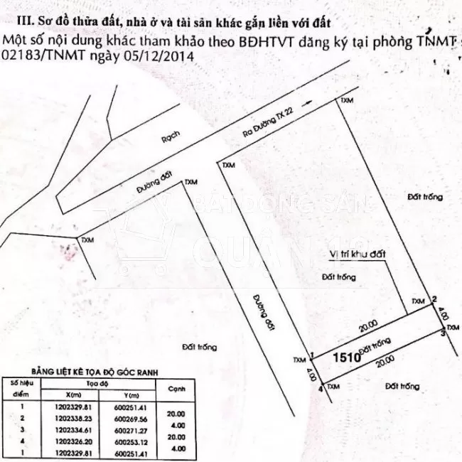 Cần Bán Lô Đất Vị Trí Đẹp Tại Đường Thạnh Xuân 22- Quận 12