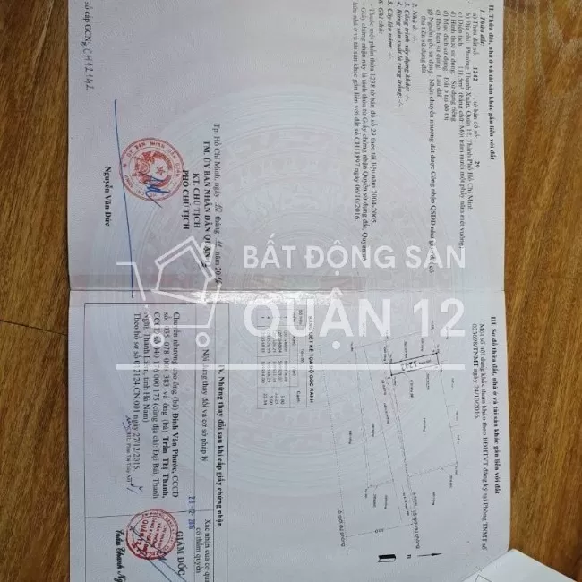 Bán Đất Chính Chủ. SHR. Đg TX25. DT: 5 x 22.5m2. Đất ở 100%.