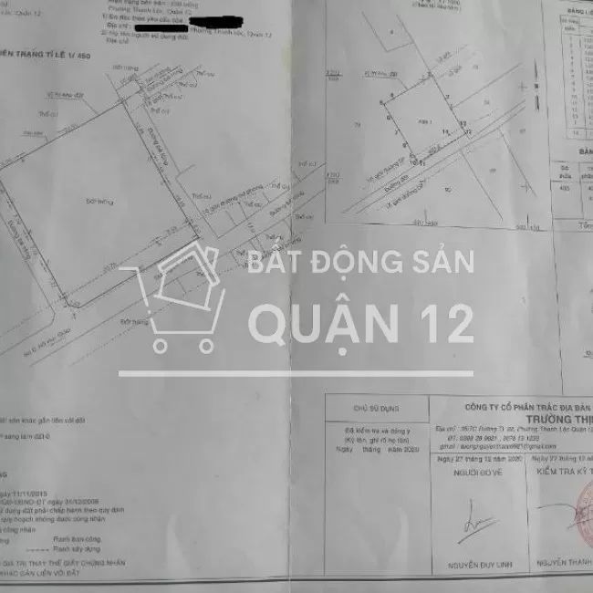 Quận 12 - Bán đất 3 mặt tiền 912m2 thổ cư - giá 30 tỷ còn thương lượng