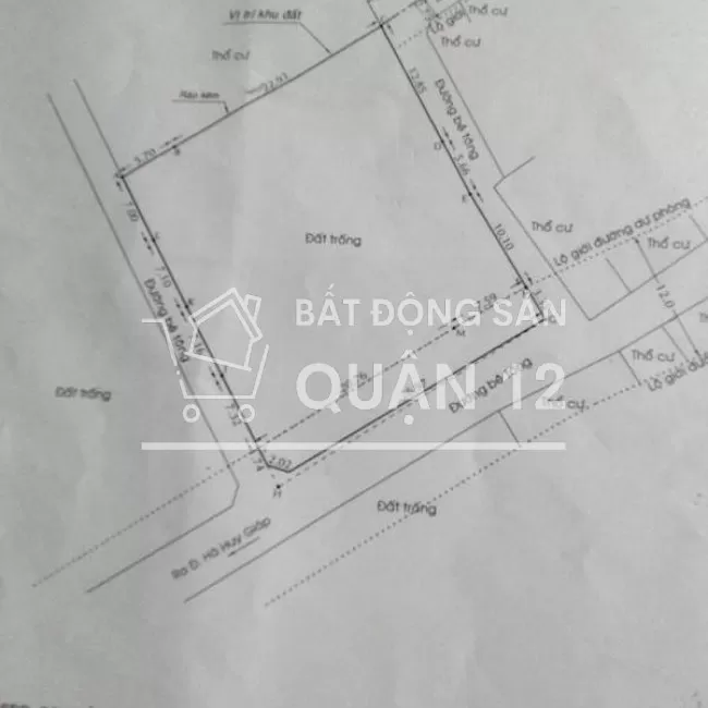 Quận 12 - Bán đất 3 mặt tiền 912m2 thổ cư - giá 30 tỷ còn thương lượng