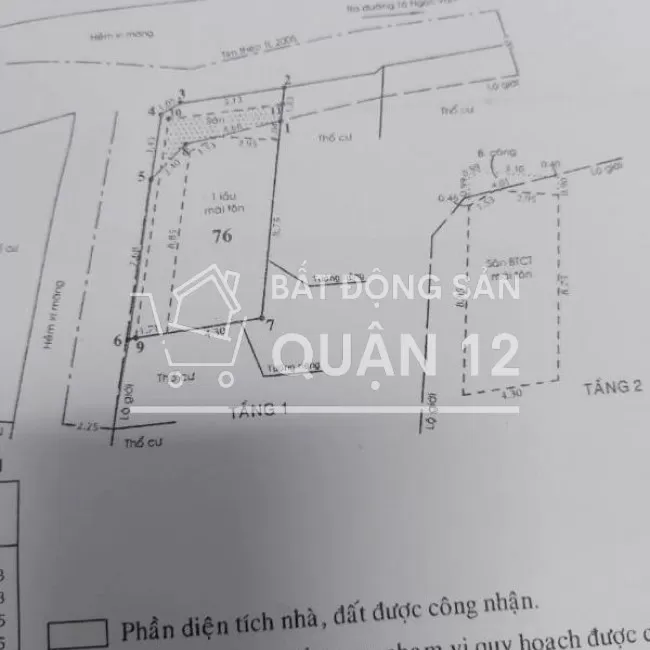 Bán căn góc 2 mặt hẻm 7m đường Hà Huy Giáp: 6,3x12m 2 tầng Giá 3,78 tỷ