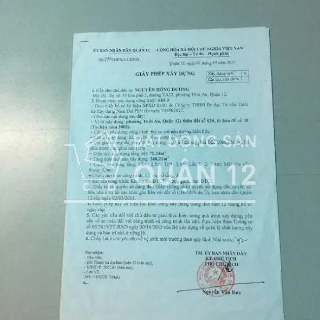 Bán nhà  A108 Lê Thị Riêng, sát UBND Quận 12, p. Thới An. DT 114m2.