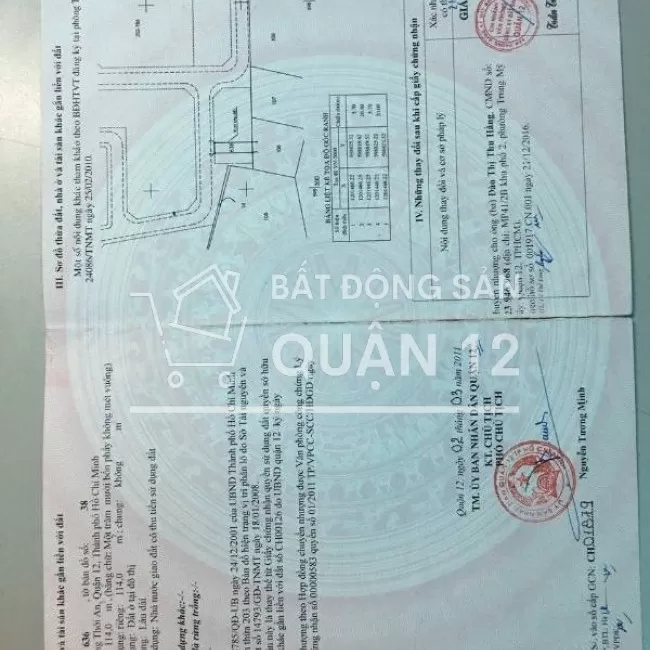 Bán nhà  A108 Lê Thị Riêng, sát UBND Quận 12, p. Thới An. DT 114m2.