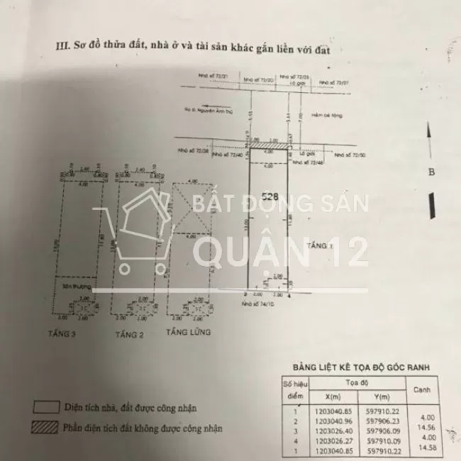 Bán nhà hẻm Xh Nguyễn Ảnh Thủ, quận 12