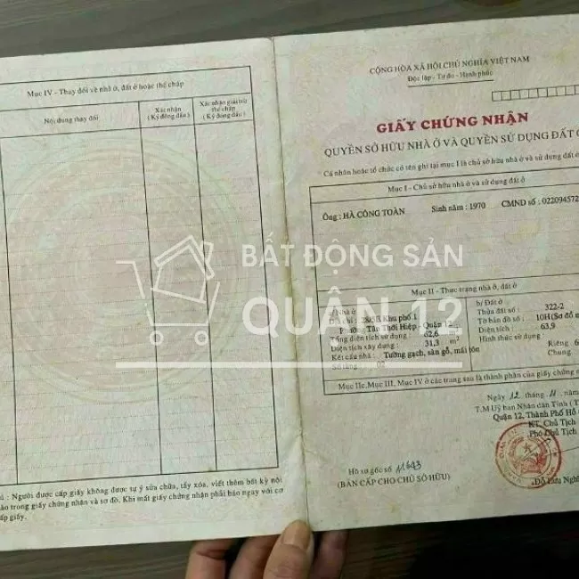 Bán nhà mặt tiền TTH 21  Quận 12, khu hợp chợ tự phát kinh doanh