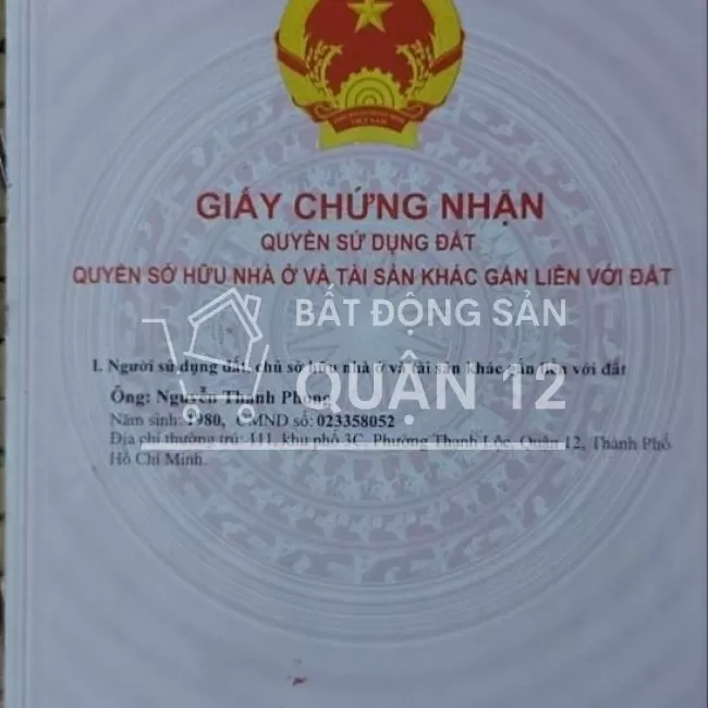 4x11 hẻm 1 sẹt 30m ra đường Thạnh Lộc 31