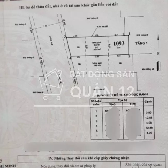 Bán đất hẻm 92 vườn lài đường 7m 