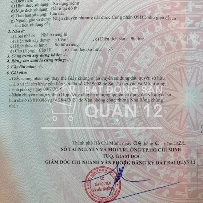 Bán nhà giá rẻ trung tâm quận 12